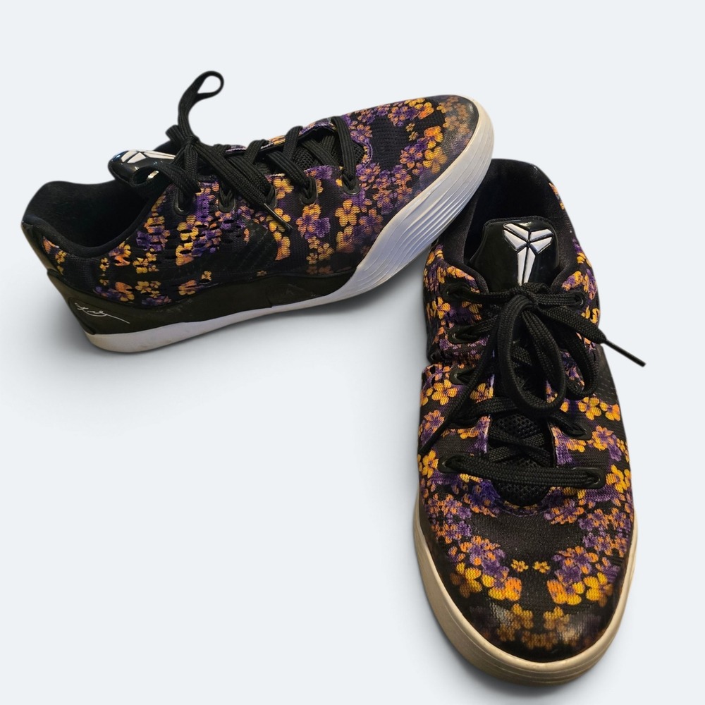 Nike Kobe 9 EM Floral Black Purple Yellow Womens 7.5 / 6Y